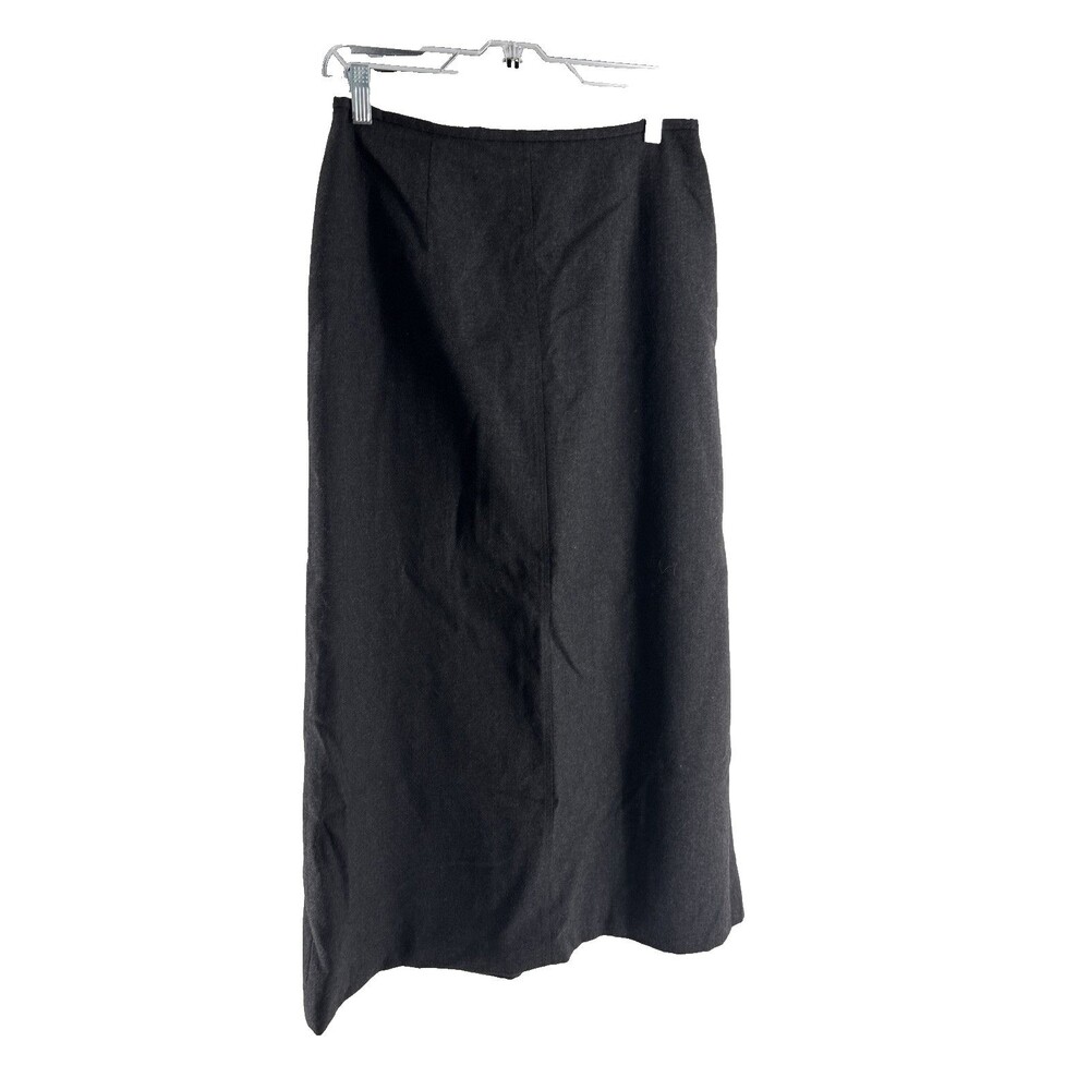 Talbots Vintage 100% Wool Maxi Skirt Charcoal Gray Made in USA Size 8 Career